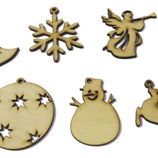 Set ornamente brad din lemn